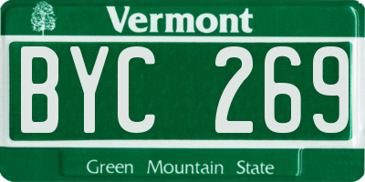 VT license plate BYC269