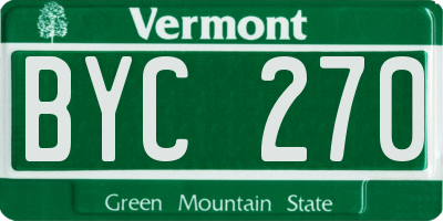 VT license plate BYC270