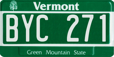 VT license plate BYC271
