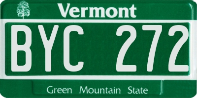 VT license plate BYC272