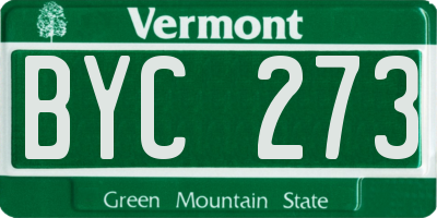 VT license plate BYC273