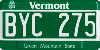 VT license plate BYC275