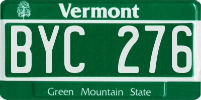 VT license plate BYC276