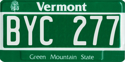 VT license plate BYC277