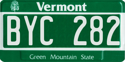 VT license plate BYC282