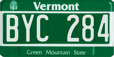VT license plate BYC284