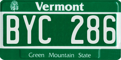 VT license plate BYC286