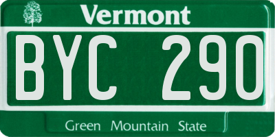 VT license plate BYC290