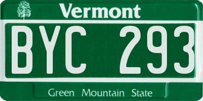 VT license plate BYC293
