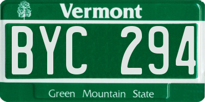 VT license plate BYC294