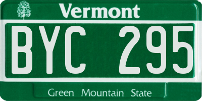 VT license plate BYC295