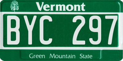 VT license plate BYC297