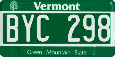 VT license plate BYC298