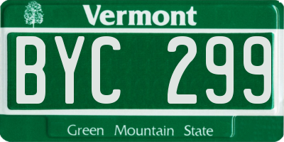 VT license plate BYC299