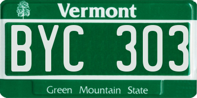 VT license plate BYC303