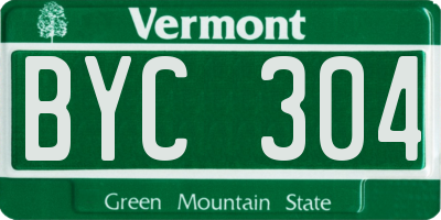 VT license plate BYC304