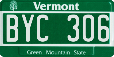 VT license plate BYC306