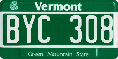 VT license plate BYC308