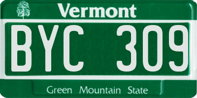 VT license plate BYC309