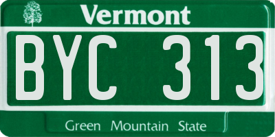 VT license plate BYC313