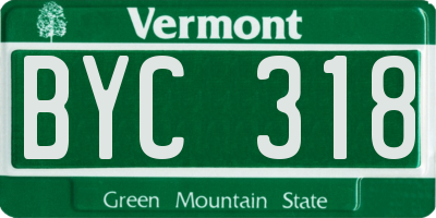 VT license plate BYC318