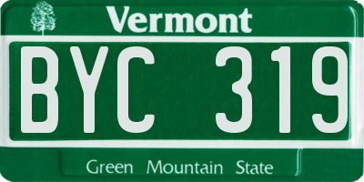 VT license plate BYC319