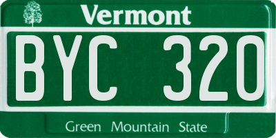 VT license plate BYC320