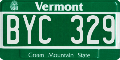 VT license plate BYC329