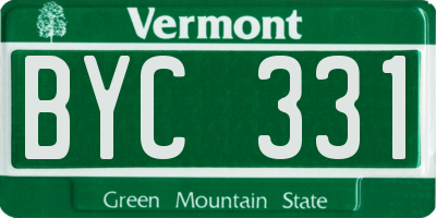VT license plate BYC331