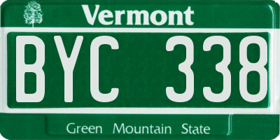 VT license plate BYC338