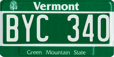 VT license plate BYC340