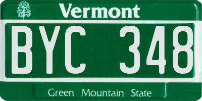 VT license plate BYC348