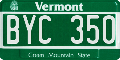 VT license plate BYC350
