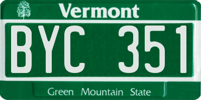 VT license plate BYC351