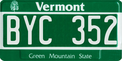 VT license plate BYC352