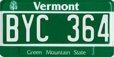 VT license plate BYC364