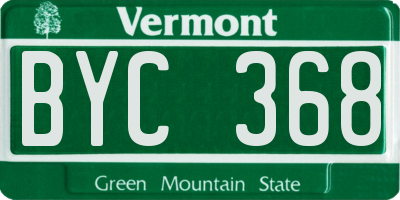 VT license plate BYC368