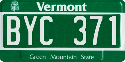 VT license plate BYC371