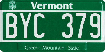 VT license plate BYC379