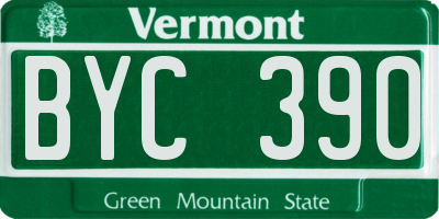 VT license plate BYC390