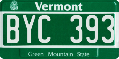 VT license plate BYC393