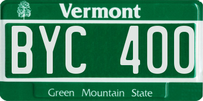 VT license plate BYC400