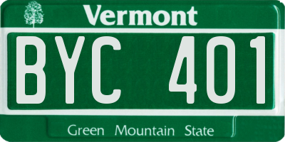 VT license plate BYC401