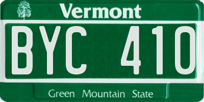 VT license plate BYC410