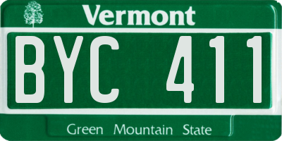 VT license plate BYC411