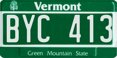 VT license plate BYC413