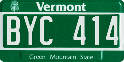 VT license plate BYC414