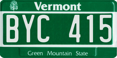 VT license plate BYC415