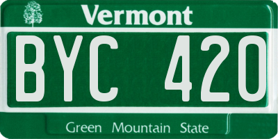 VT license plate BYC420