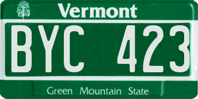 VT license plate BYC423